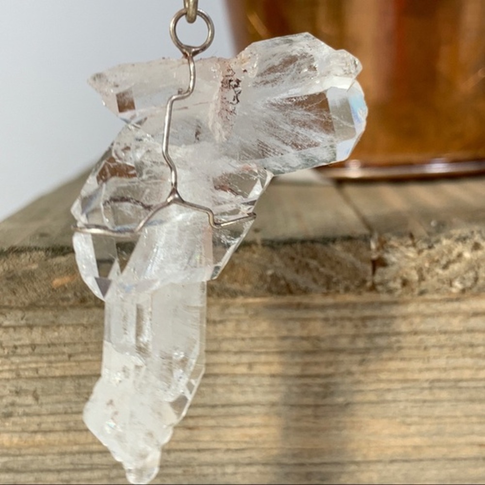 Natural Wire Wrapped Faden Quartz Pendant
